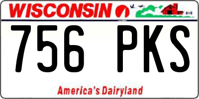 WI license plate 756PKS