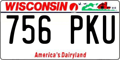 WI license plate 756PKU