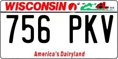 WI license plate 756PKV