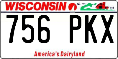 WI license plate 756PKX