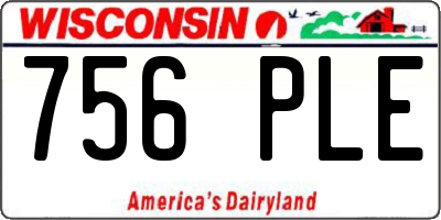 WI license plate 756PLE