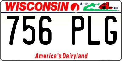WI license plate 756PLG