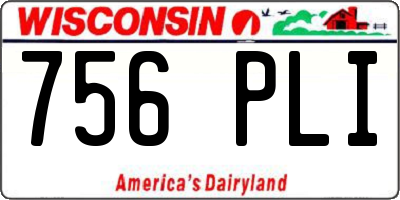 WI license plate 756PLI