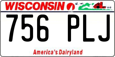 WI license plate 756PLJ