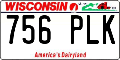 WI license plate 756PLK