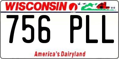 WI license plate 756PLL