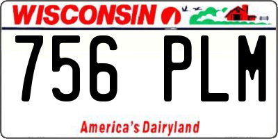 WI license plate 756PLM