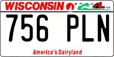WI license plate 756PLN