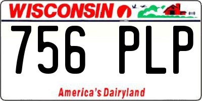 WI license plate 756PLP