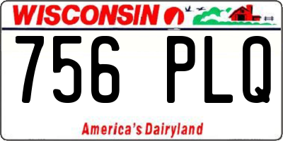 WI license plate 756PLQ