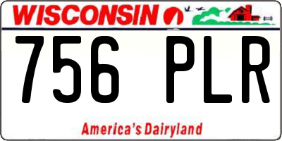 WI license plate 756PLR