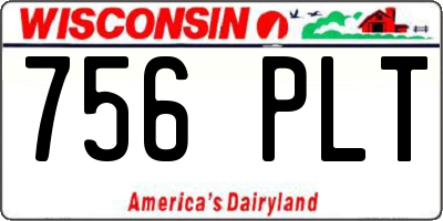WI license plate 756PLT