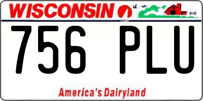 WI license plate 756PLU
