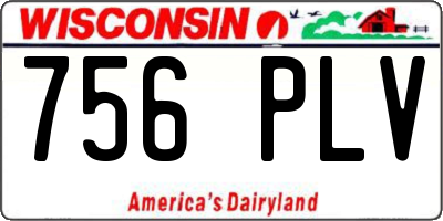 WI license plate 756PLV