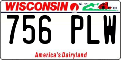 WI license plate 756PLW