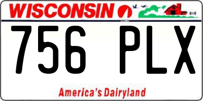 WI license plate 756PLX