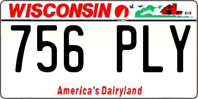 WI license plate 756PLY