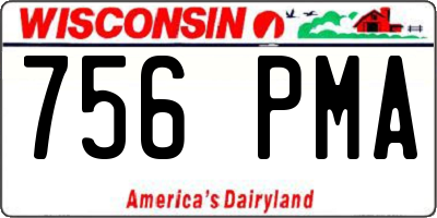 WI license plate 756PMA