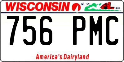 WI license plate 756PMC