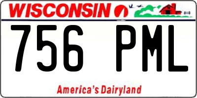WI license plate 756PML