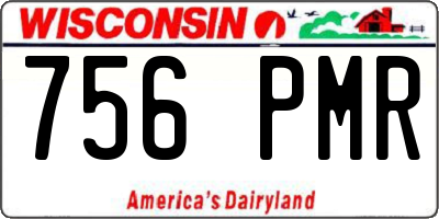 WI license plate 756PMR