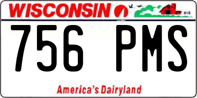 WI license plate 756PMS