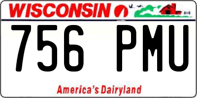 WI license plate 756PMU