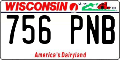 WI license plate 756PNB