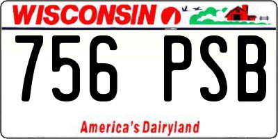 WI license plate 756PSB