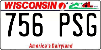 WI license plate 756PSG