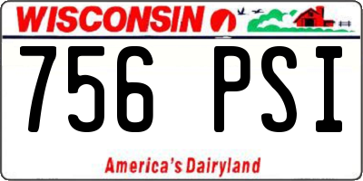 WI license plate 756PSI