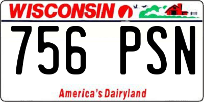 WI license plate 756PSN