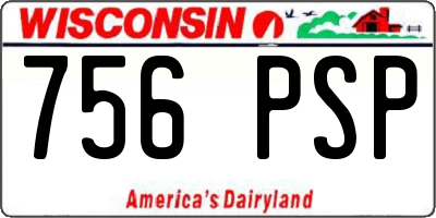 WI license plate 756PSP