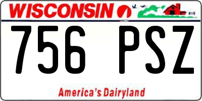 WI license plate 756PSZ