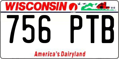 WI license plate 756PTB
