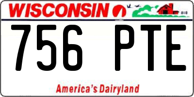 WI license plate 756PTE