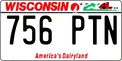 WI license plate 756PTN