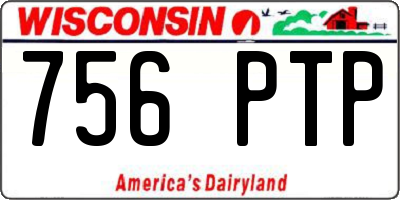 WI license plate 756PTP