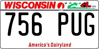 WI license plate 756PUG