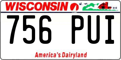 WI license plate 756PUI
