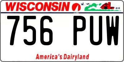 WI license plate 756PUW