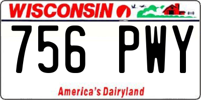 WI license plate 756PWY
