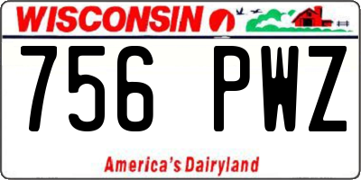 WI license plate 756PWZ