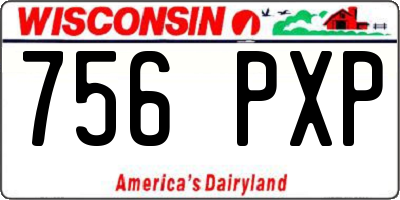 WI license plate 756PXP