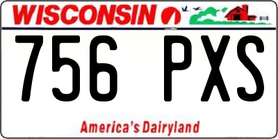 WI license plate 756PXS