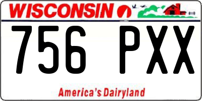 WI license plate 756PXX