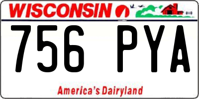 WI license plate 756PYA
