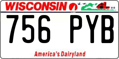 WI license plate 756PYB