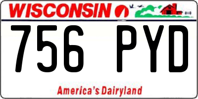 WI license plate 756PYD