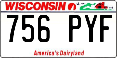 WI license plate 756PYF